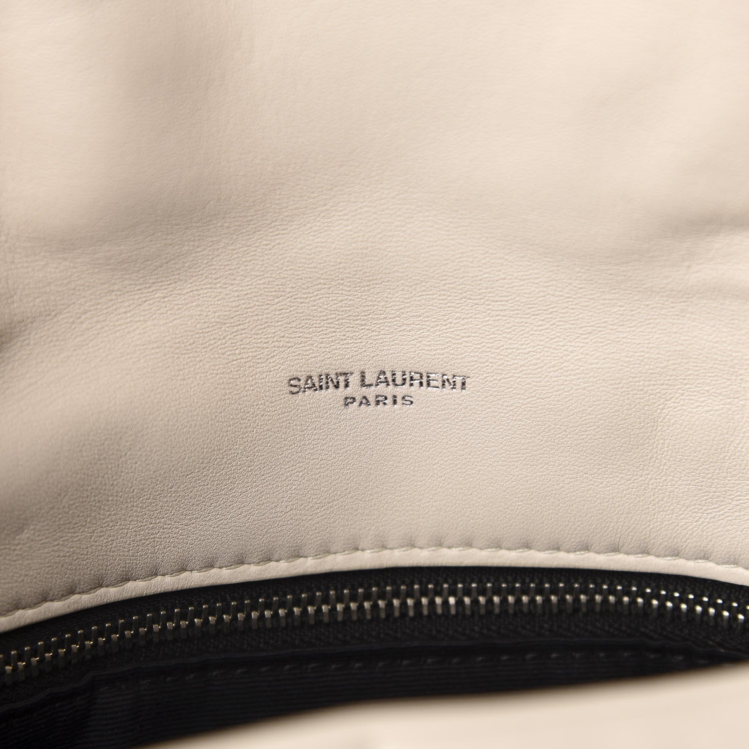 Saint Laurent Lambskin Quilted Small Loulou Puffer Monogram Chain Satchel Blanc Vintage 9 of 11
