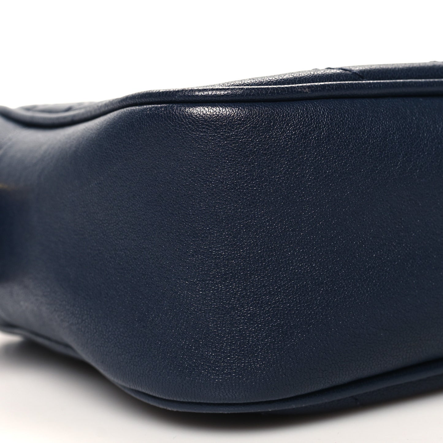 Sakai Be Green Calfskin Diagonal Stitched Small Blondie Shoulder Bag Blue Agata