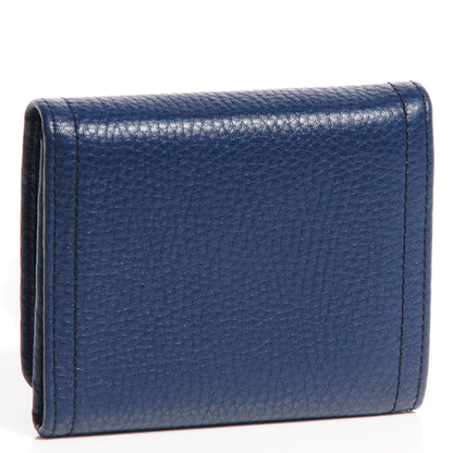 Prada Vitello Daino Metal Tri-Fold Wallet Bleuette 3 of 8
