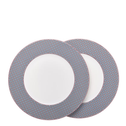 Hermes Porcelain Tie Dinner Plate Set of 2 1 of 5