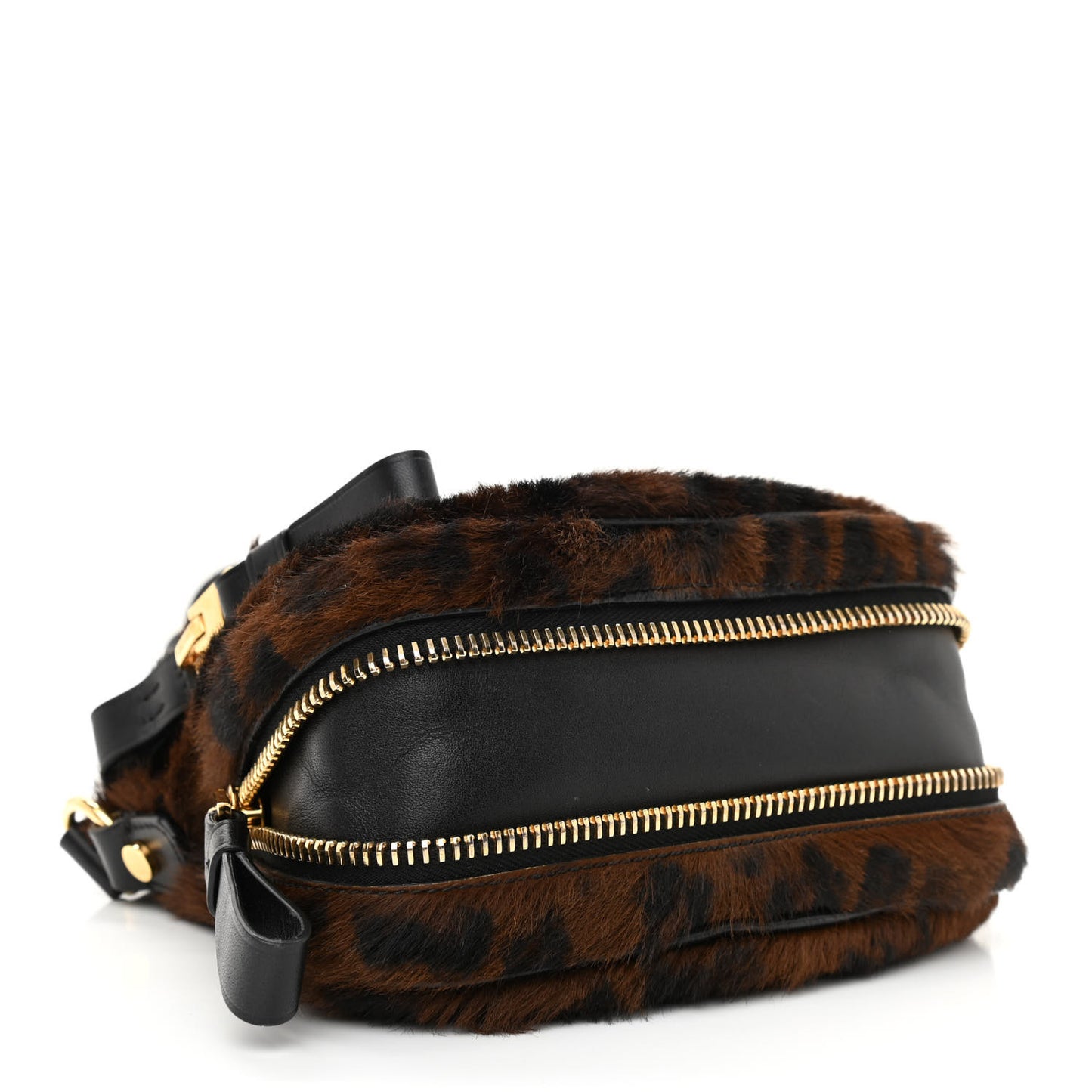 Calfskin Calf Hair Leopard Print Mini Jennifer Crossbody Bag Brown Black