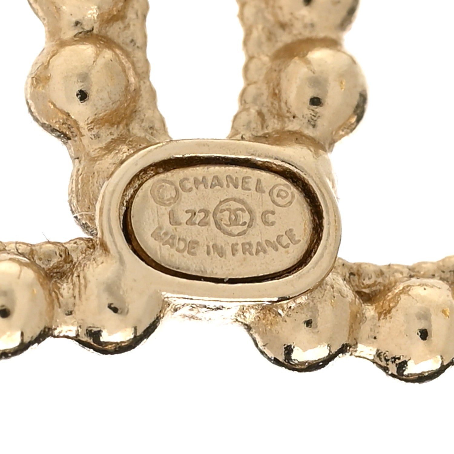 Chanel Metal Beaded CC Earrings Gold 4 of 6