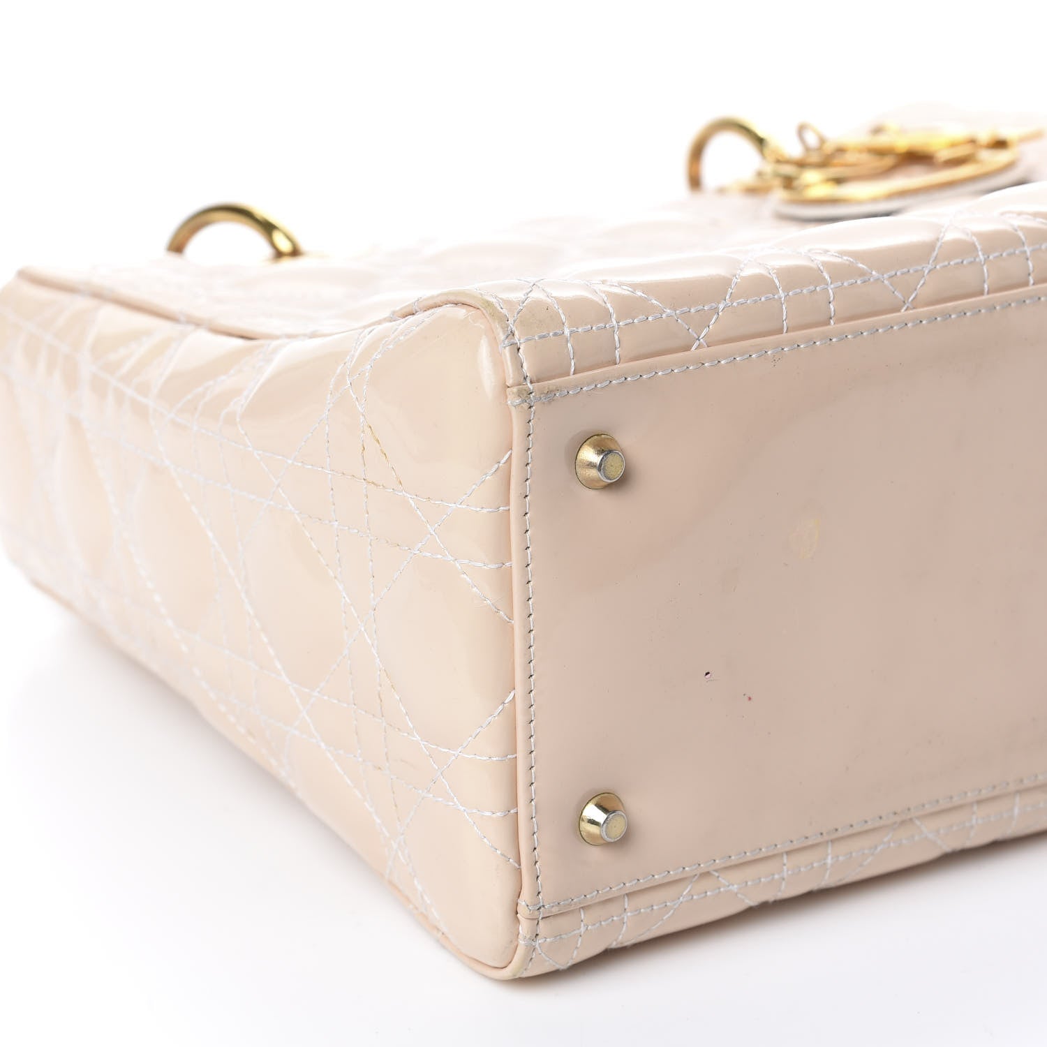 Christian Dior Patent Cannage Medium Lady Dior Beige 6 of 10