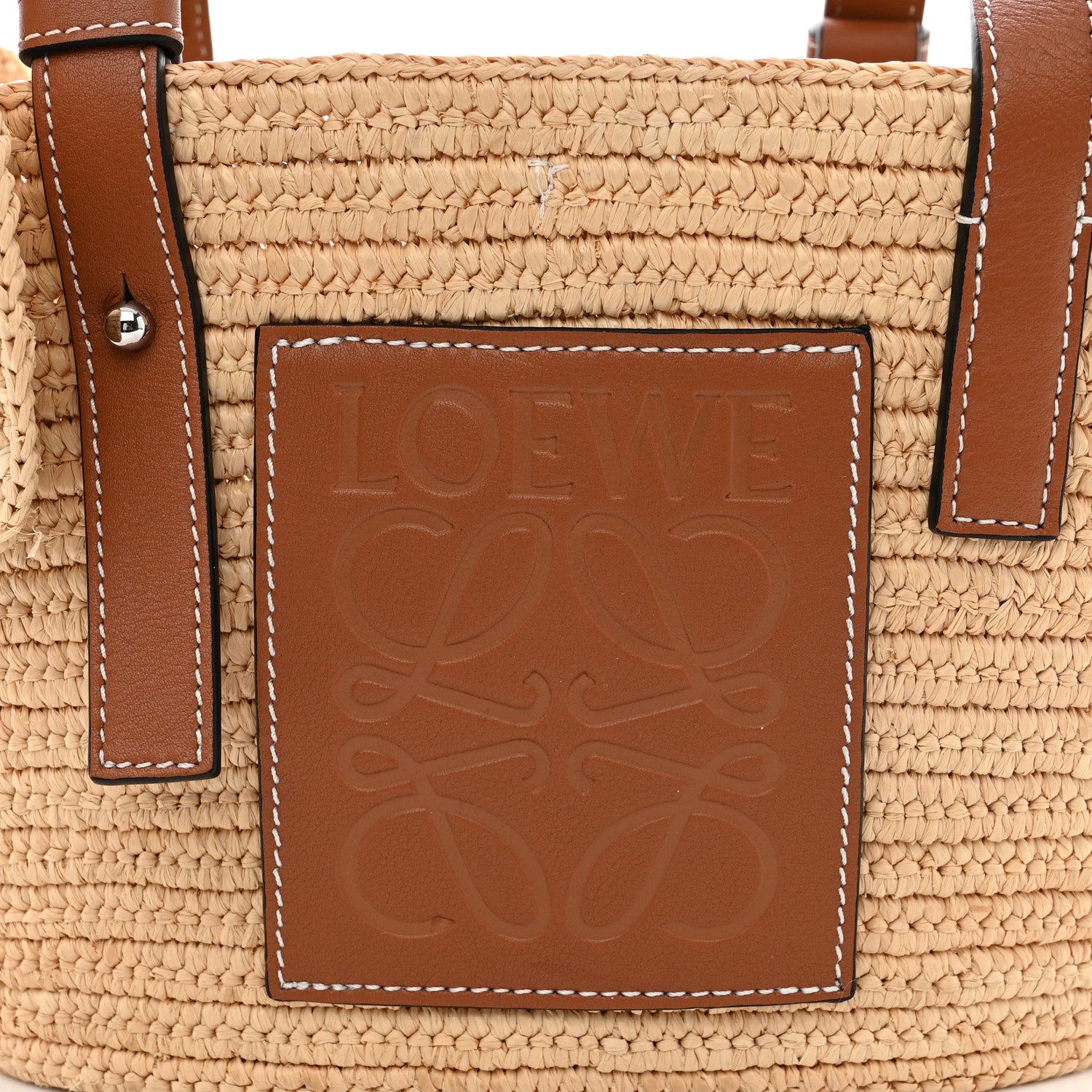 Loewe Raffia Small Elephant Basket Tote Bag Natural Tan 8 of 12