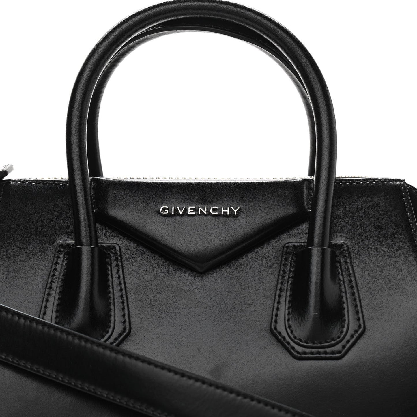 Shiny Lord Calfskin Small Antigona Black