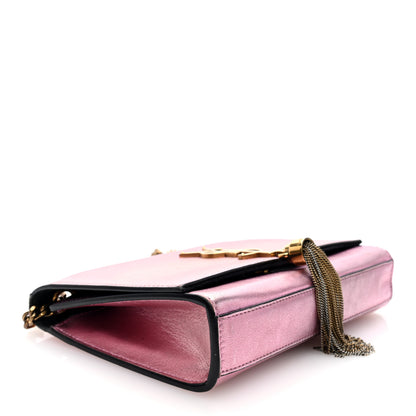 Saint Laurent Metallic Calfskin Small Classic Monogram Kate Tassel Satchel Pink 4 of 11