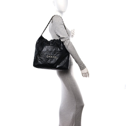 Chanel Shiny Calfskin Quilted Chanel 22 Black 2 of 11