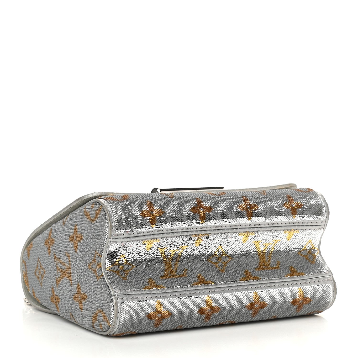 Louis Vuitton Sequins Monogram Twist Shoulder Bag PM Gold Silver 4 of 8