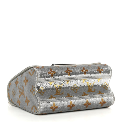 Louis Vuitton Sequins Monogram Twist Shoulder Bag PM Gold Silver 4 of 8