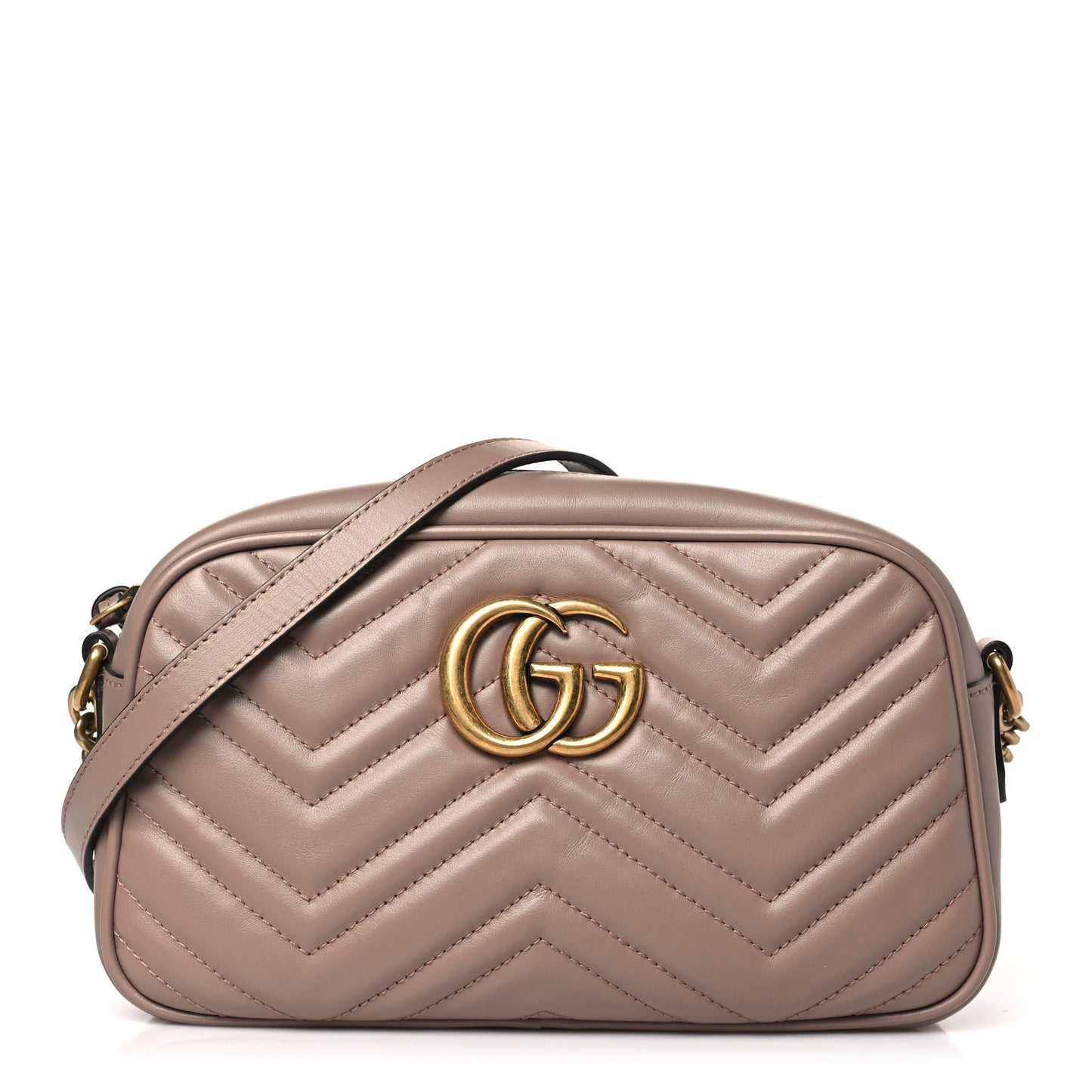 Calfskin Matelasse Small GG Marmont Chain Shoulder Bag Porcelain Rose