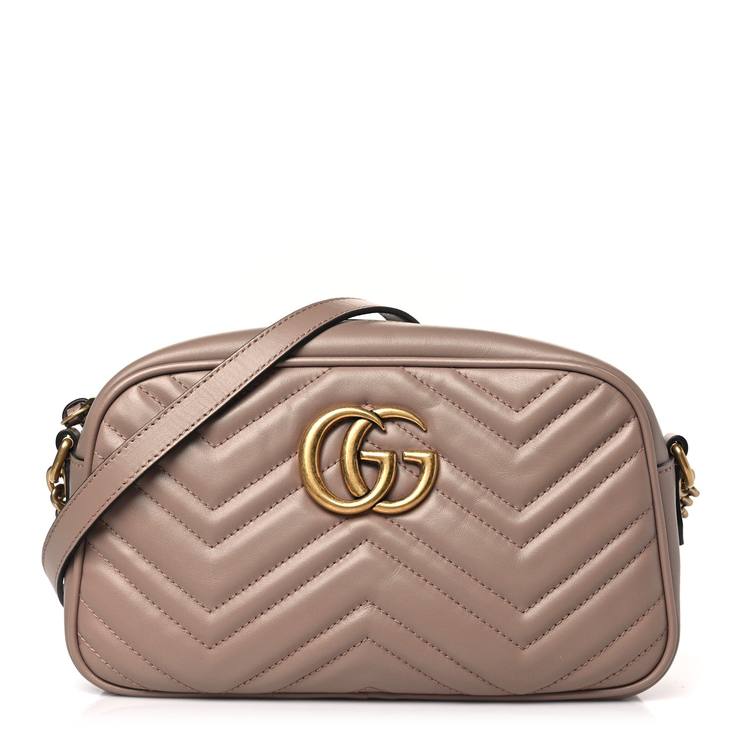 Gucci Calfskin Matelasse Small GG Marmont Chain Shoulder Bag Porcelain Rose 1 of 9