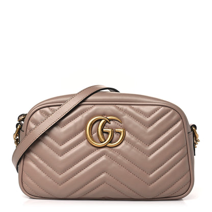 Gucci Calfskin Matelasse Small GG Marmont Chain Shoulder Bag Porcelain Rose 1 of 9