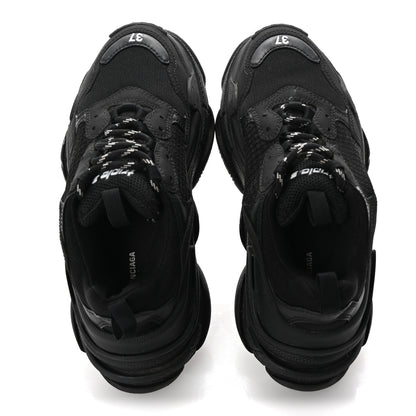 Balenciaga Fabric Mesh Womens Triple S Sneakers 37 Black 2 of 10
