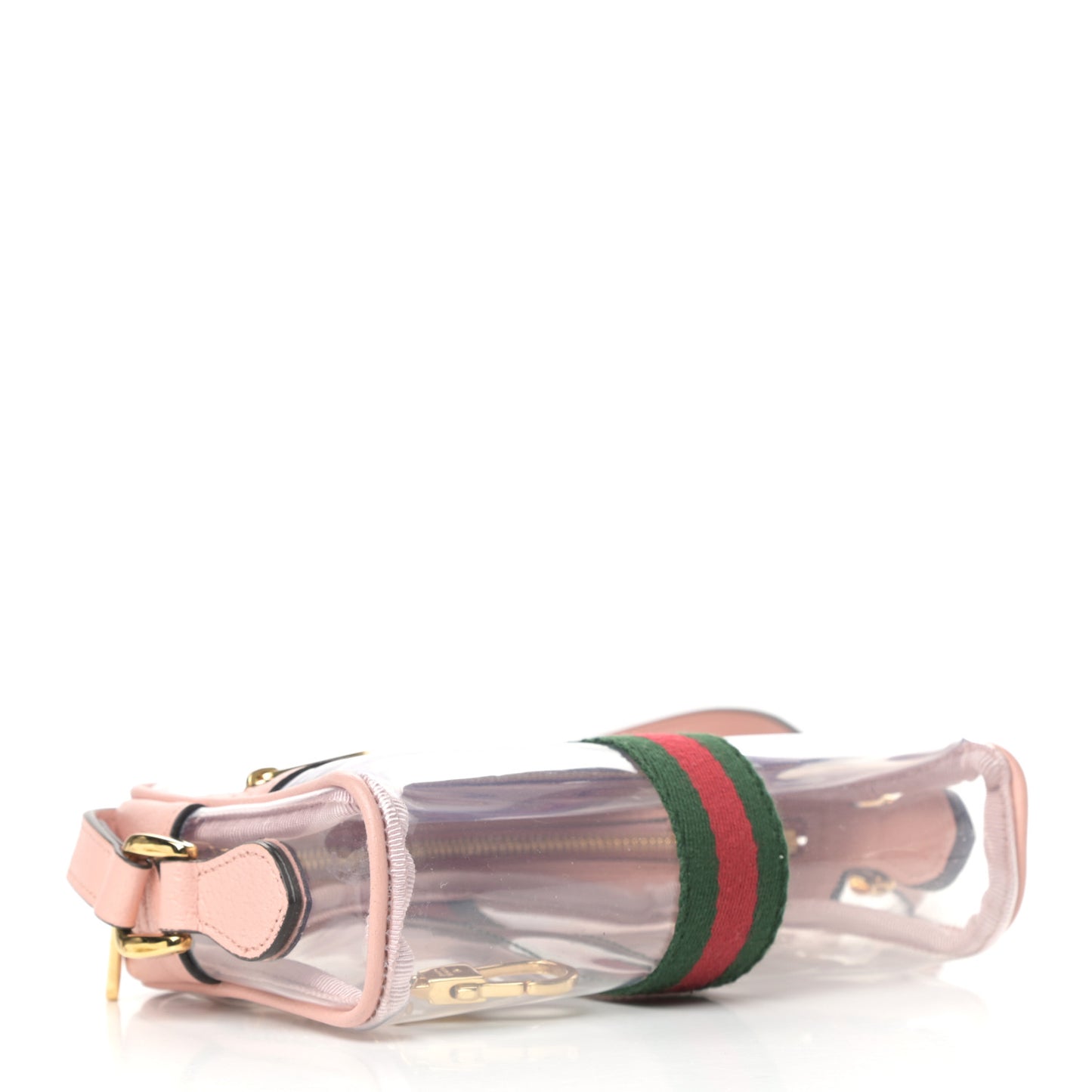 Vinyl Web Mini Ophidia Transparent Shoulder Bag Perfect Pink