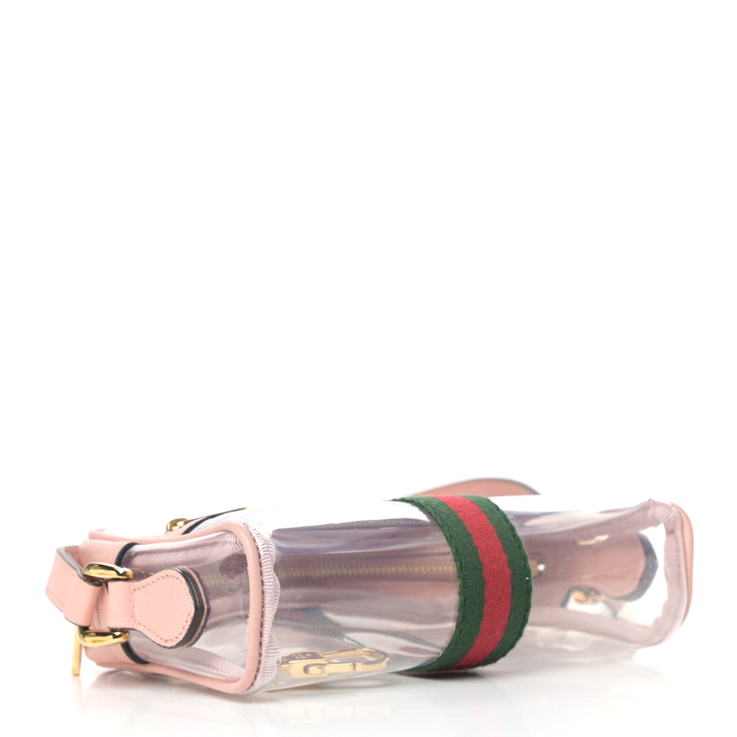 Gucci Vinyl Web Mini Ophidia Transparent Shoulder Bag Perfect Pink 4 of 8
