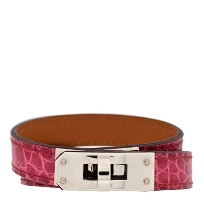 Hermes Shiny Alligator Kelly Double Tour Bracelet S Fuchsia 1 of 6