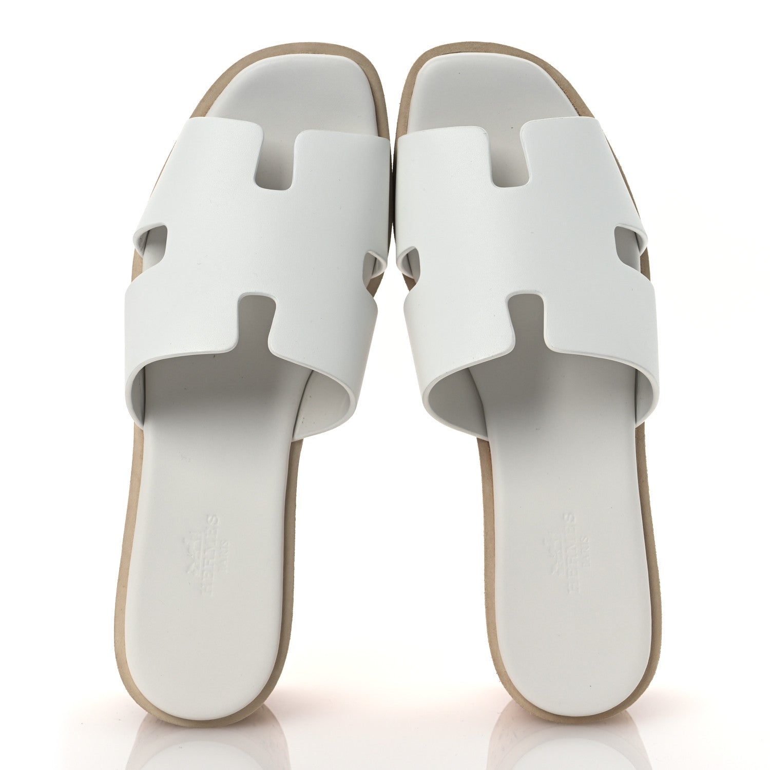 Hermes Calfskin Cork Eze 30 Sandals 38 White 2 of 12