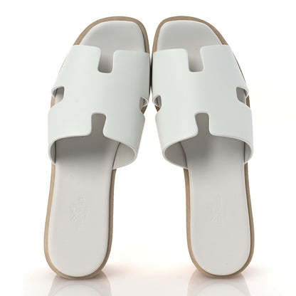 Hermes Calfskin Cork Eze 30 Sandals 38 White 2 of 12