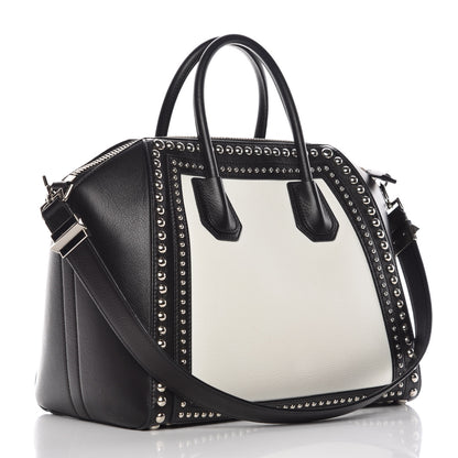 Givenchy Calfskin Medium Studded Bi-Color Antigona Black White 3 of 8