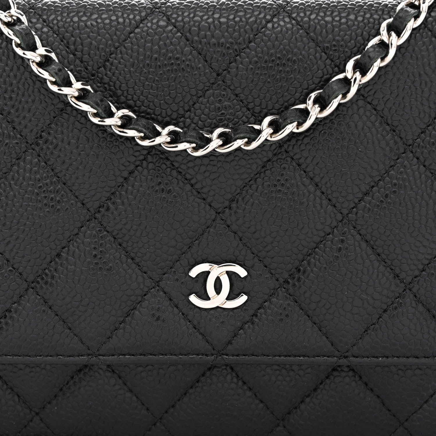 Chanel Caviar Quilted Wallet On Chain WOC Black 10 of 12