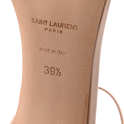 Saint Laurent Patent Calfskin Amber 105 Ankle Strap Sandals 39.5 Beige 7 of 10
