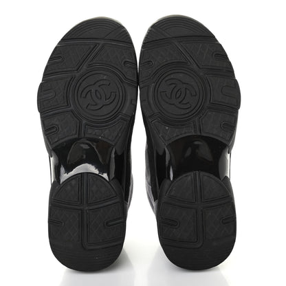 Chanel Suede Calfskin CC Sneakers 35.5 Black 5 of 10