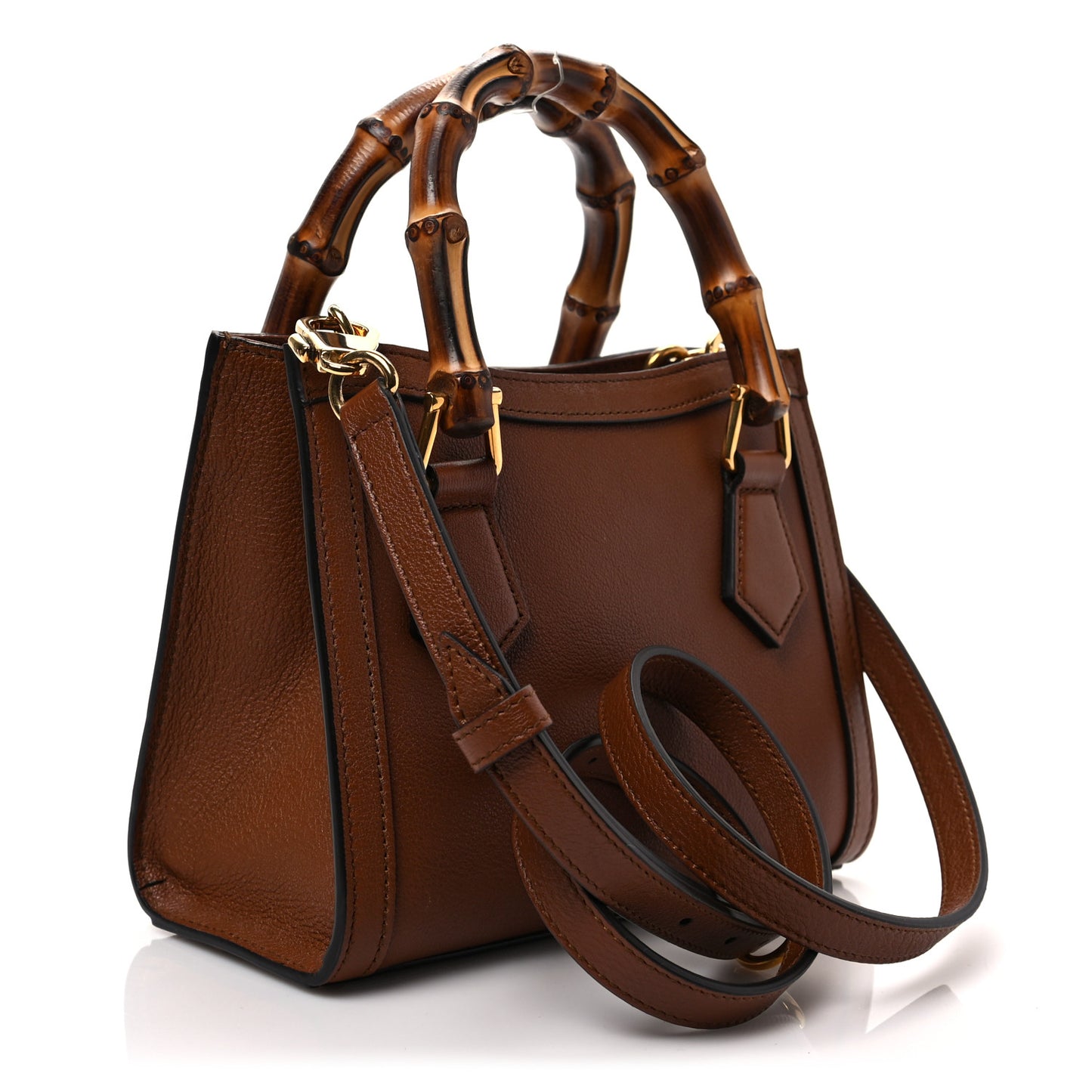 Wonka Grain Calfskin Mini Diana Tote Bag Cuir Yellow Fluo