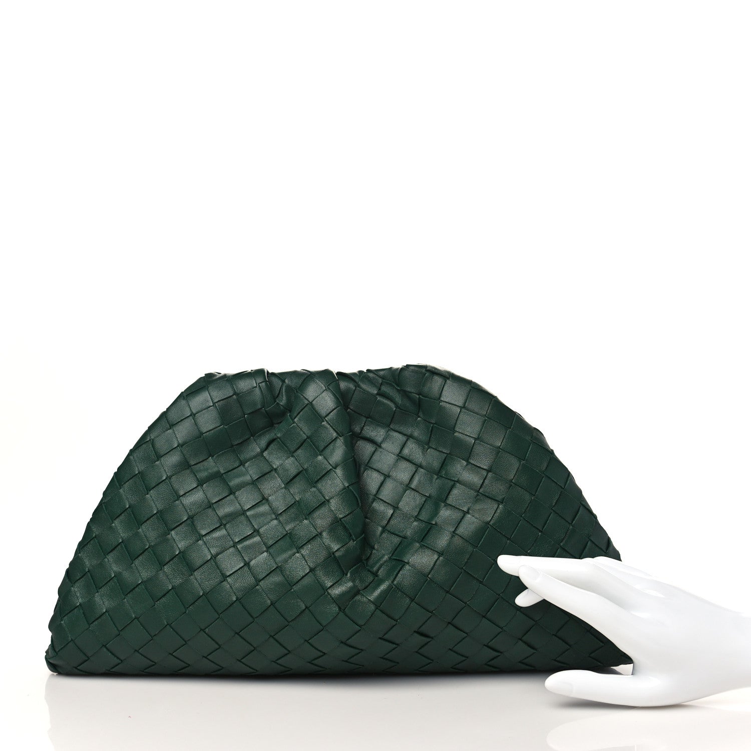 Bottega Veneta Nappa Maxi Intreccio The Pouch Oversized Clutch Raintree 2 of 9
