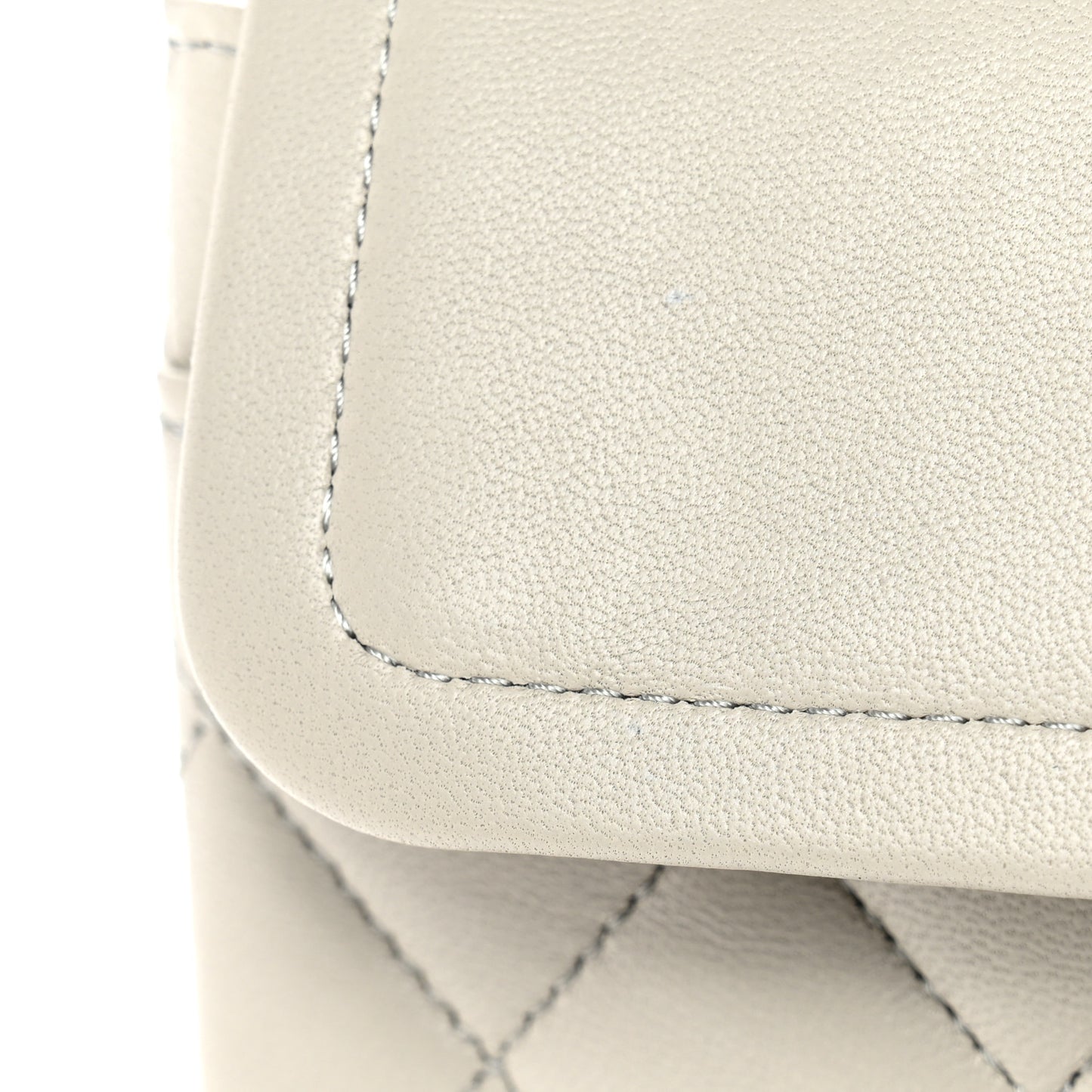 Lambskin Quilted Small Double Flap Grey