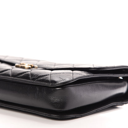 Chanel Glazed Calfskin Quilted Large Perfect Edge Flap Black 7 of 10