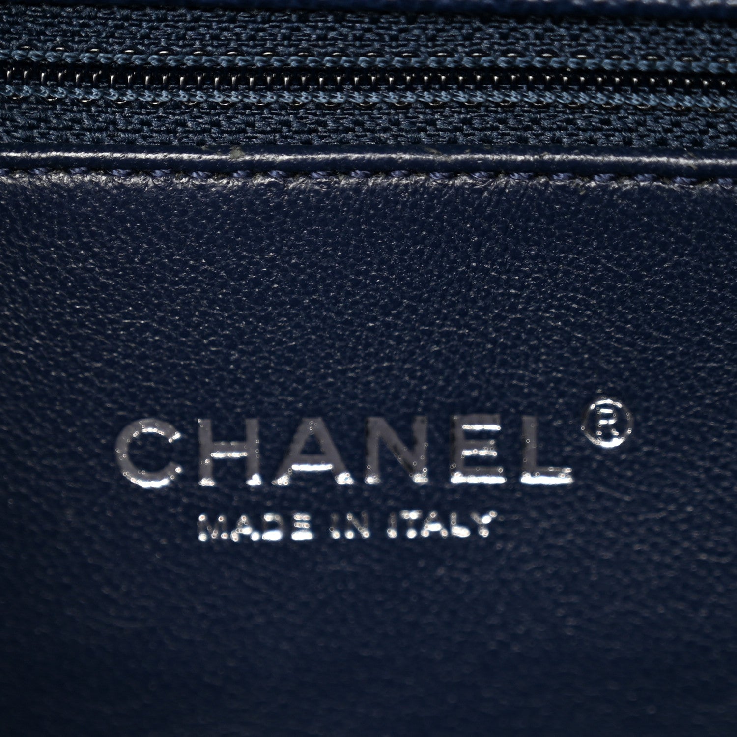 Chanel Caviar Lizard Quilted Medium Coco Handle Flap Navy 5 of 9
