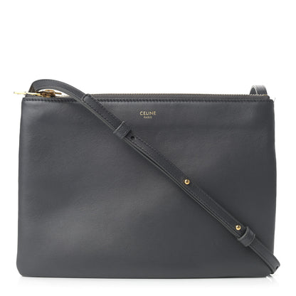 Celine Lambskin Large Trio Crossbody Bag Grey 1 of 13
