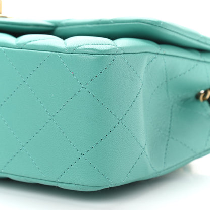 Chanel Lambskin Quilted Mini Rectangular Flap Green 10 of 12