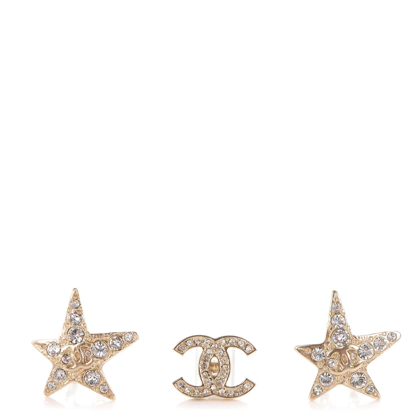 Swarovski Crystal CC Star Earphone Charms Gold