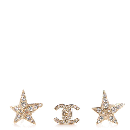 Chanel Swarovski Crystal CC Star Earphone Charms Gold 1 of 7