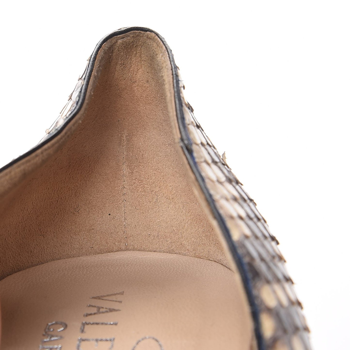 Snakeskin Mother Of Pearl Pointed Pumps 40.5