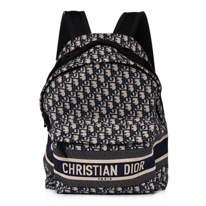 Christian Dior Oblique Diortravel Backpack Blue 1 of 9