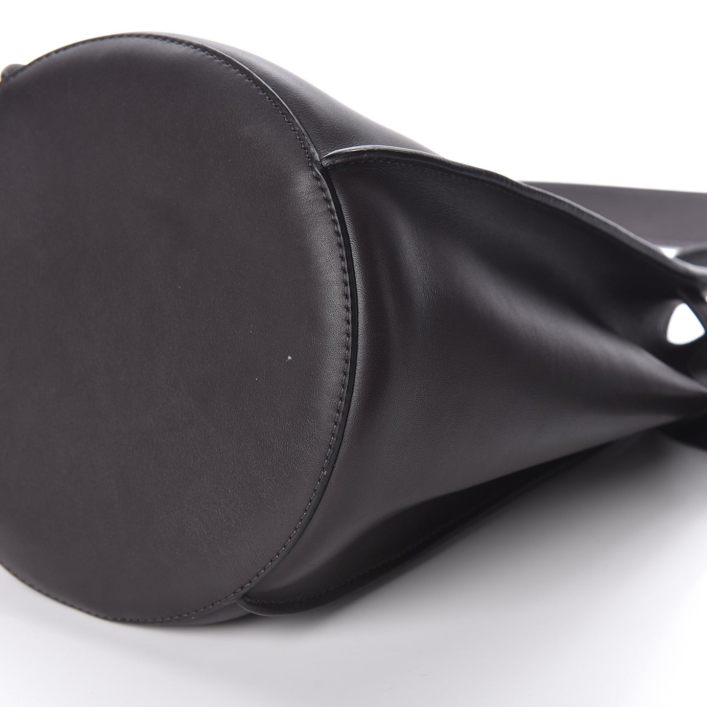 Smooth Calfskin Long Strap Big Bucket Bag Liquorice