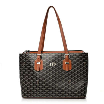 Goyard Goyardine Sac Marie Galante MM Black Gold 1 of 12