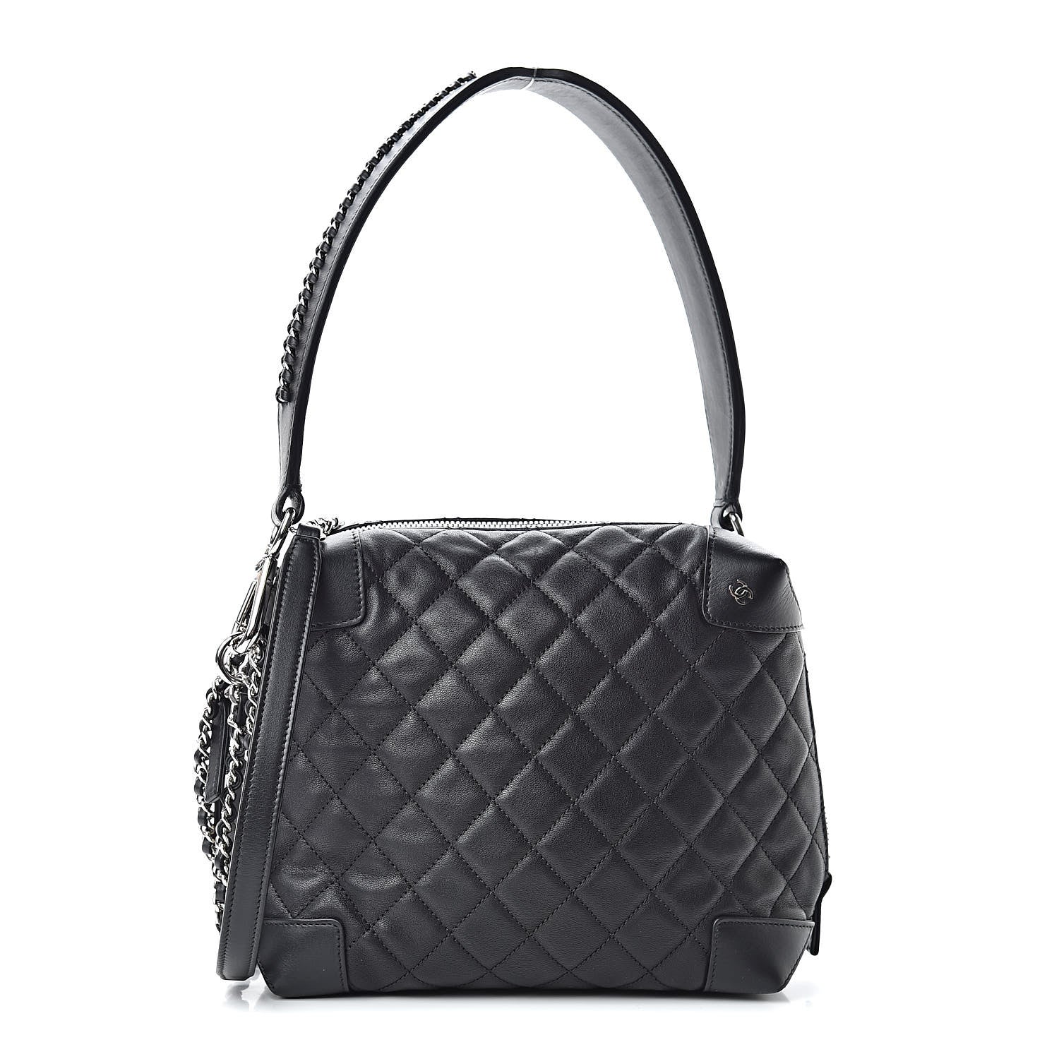 Chanel Lambskin Quilted Messenger Bag Black 1 of 10