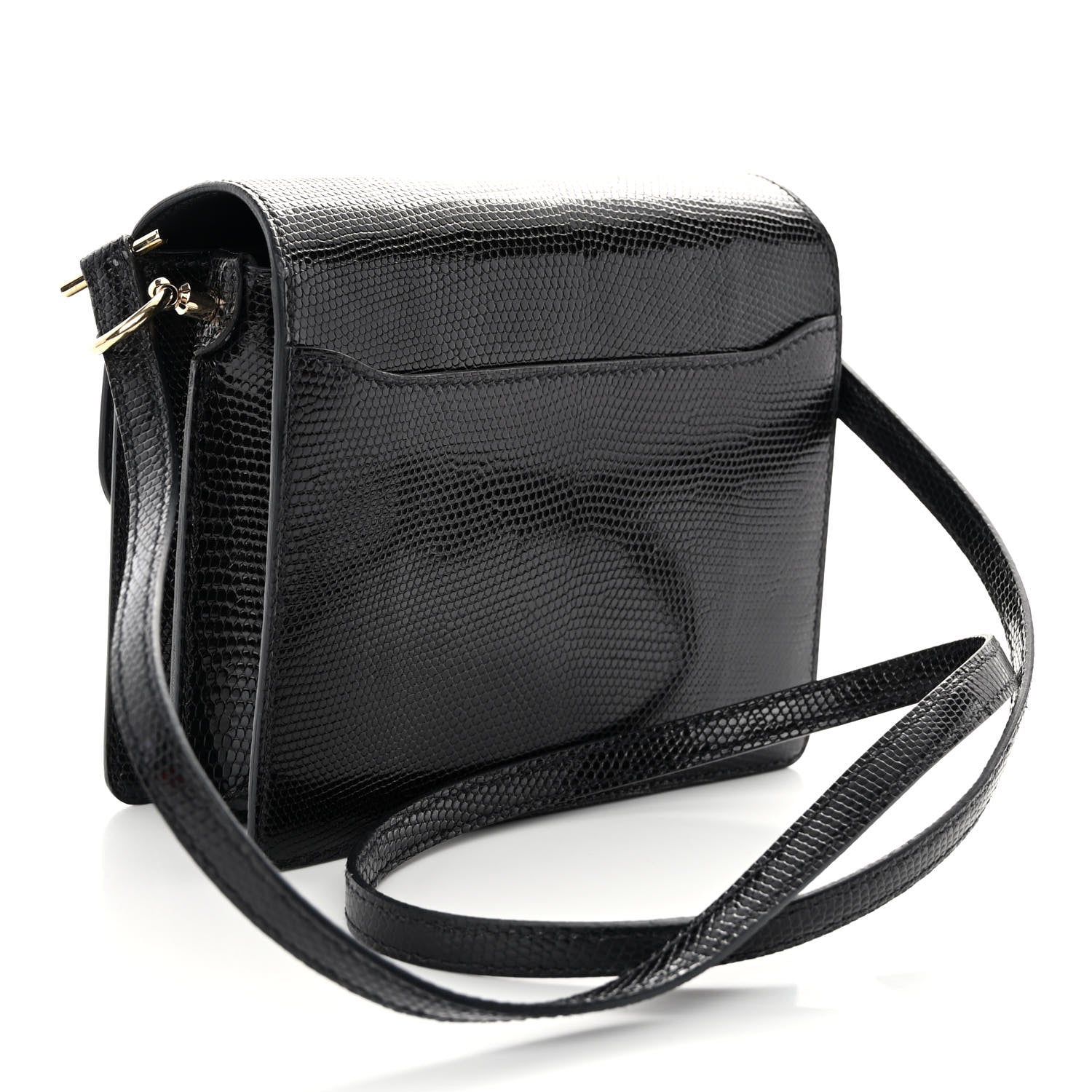 Hermes Lizard Mini Sac Roulis Black 3 of 10