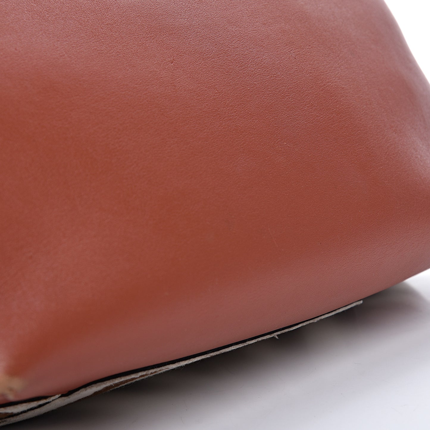 Shiny Smooth Calfskin Zebra Printed Felt Small Twisted Cabas Chalk Brick