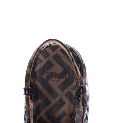 Fendi Jacquard Calfskin FF Tortoise Promenade Slingback Loafer Pumps 38 Tobacco 7 of 9