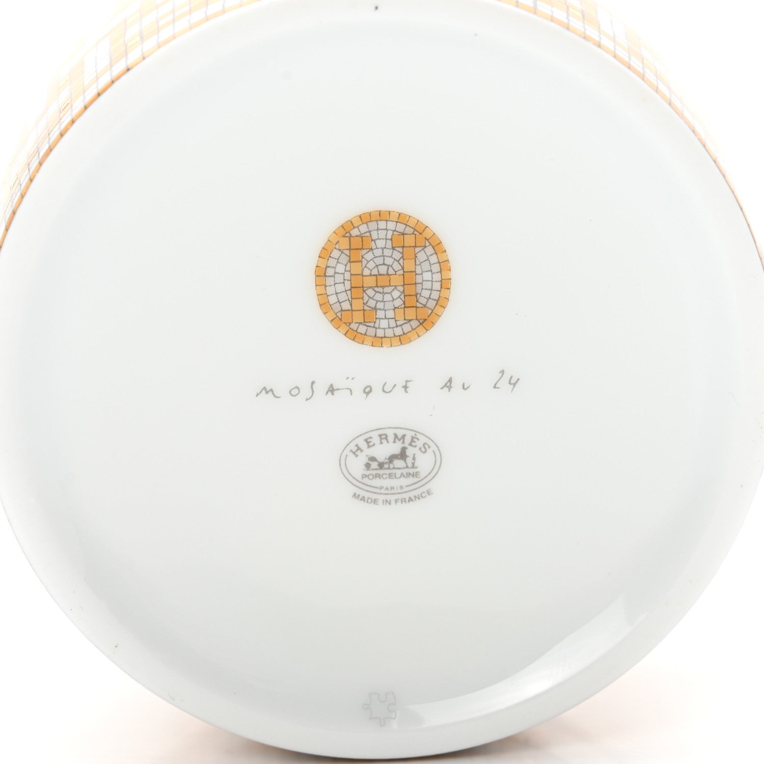 Hermes Porcelain Mosaique Au 24 Gold Tea Cup And Saucer Set Of 2 5 of 9