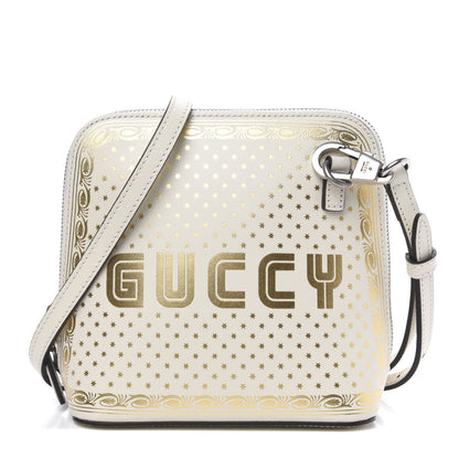 Gucci X SEGA Calfskin GUCCY Stars Mini Dome Shoulder Bag Mystic White Gold 1 of 9