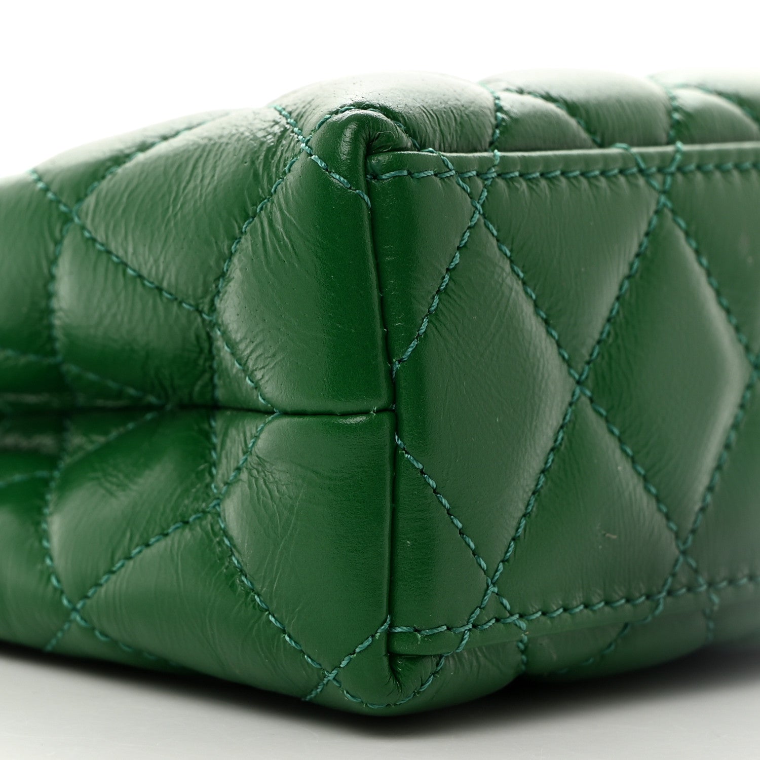 Chanel Shiny Aged Calfskin Quilted Nano Kelly Shopper Green 9 of 10
