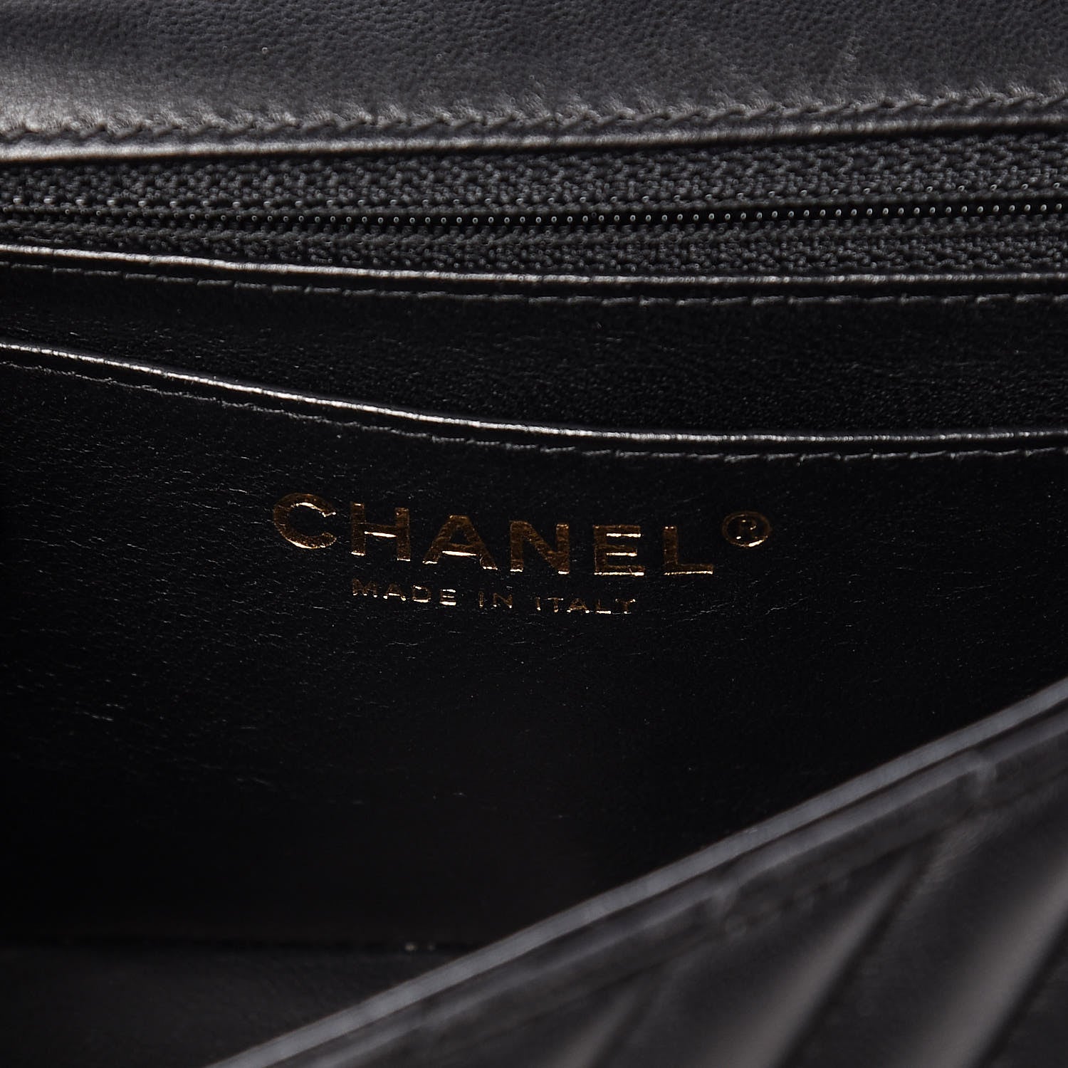 Chanel Lambskin Chevron Quilted Mini Rectangular Flap Black 6 of 10
