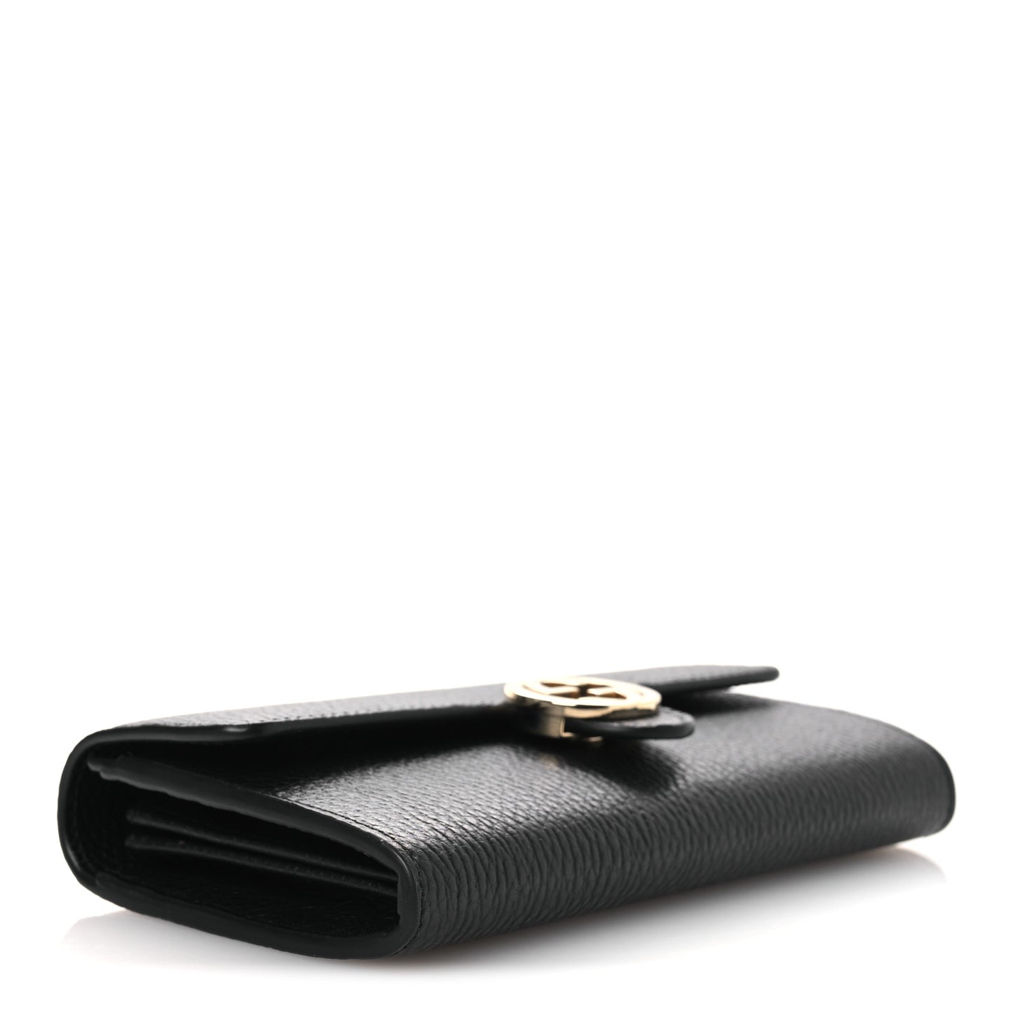 Dollar Calfskin Interlocking G Continental Wallet Black