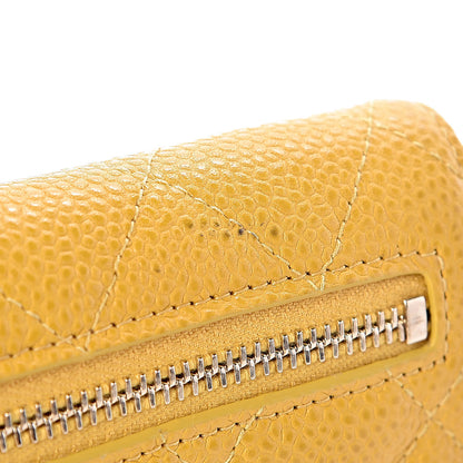 Chanel Caviar Quilted Compact Flap Wallet Yellow 9 of 10