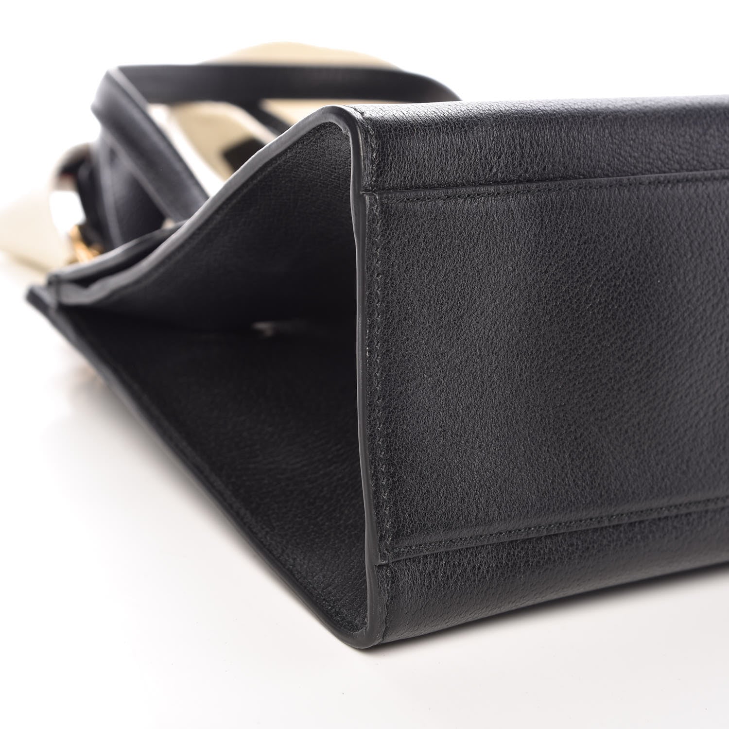 Gucci Grained Calfskin Web Crystal Butterfly Stripe Medium Totem Top Handle Bag Black 5 of 10